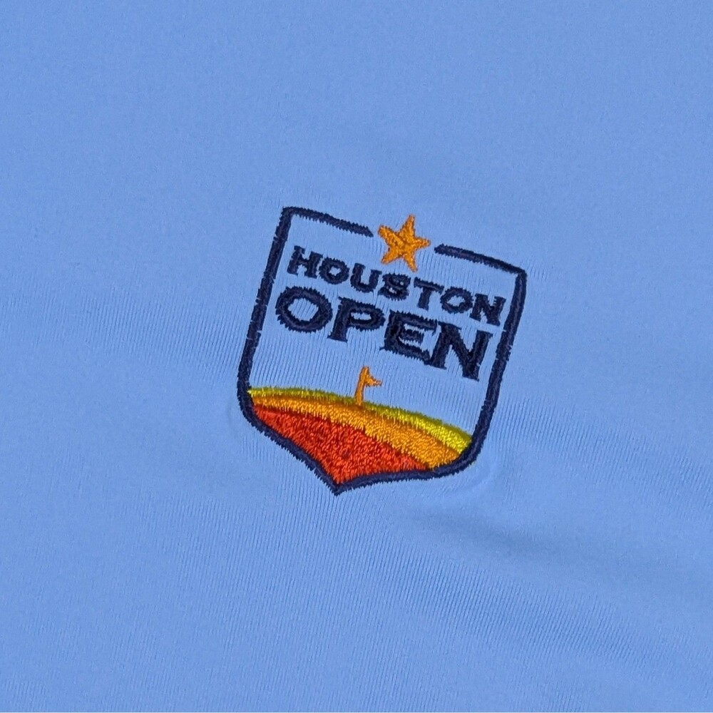 Peter Millar Houston Open Golf Polo Shirt UPF 50+ Womens XL Blue Short Sleeve - Picture 2 of 6